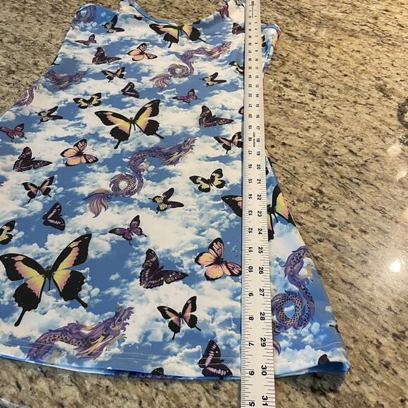 Delias Size L UR Highway to heaven halter butterfly retro 90s y2k print dress - Picture 9 of 9